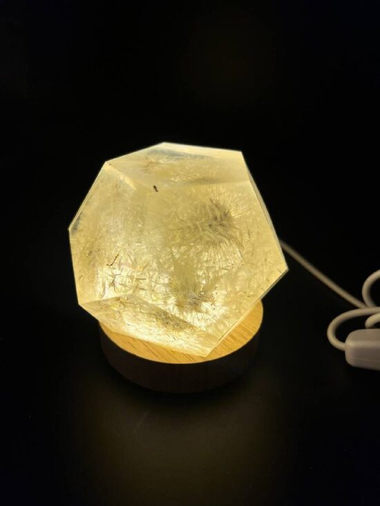 "KRISTĀLS" 8.2 cm Epoksīda lampa ar dabas ziediem | SpiiidBotanics roku darbs